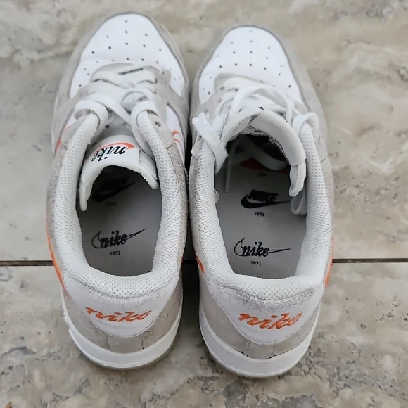 Nike Women's Air Force 1 First Use 50th Anniv. White/Orange Athletic Shoes - Picture 7 of 8